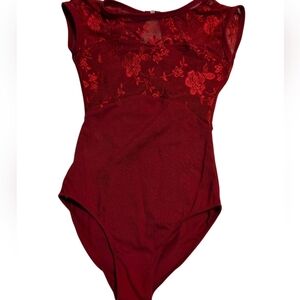 2/$20 Red Lace Bodysuit